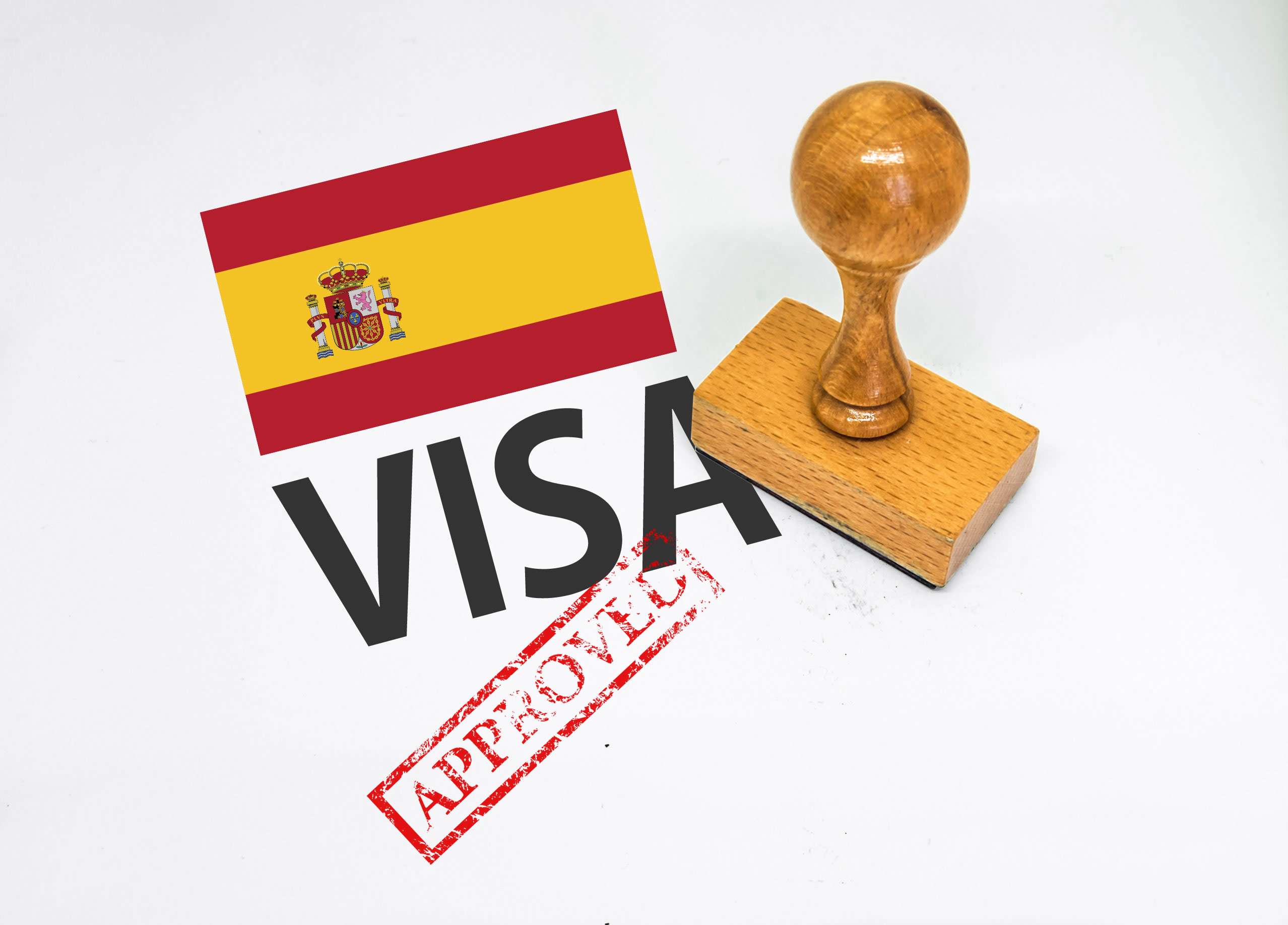 スペイン語の文書を証明するために使用される「ビザ」という単語とスペイン国旗が描かれた切手。