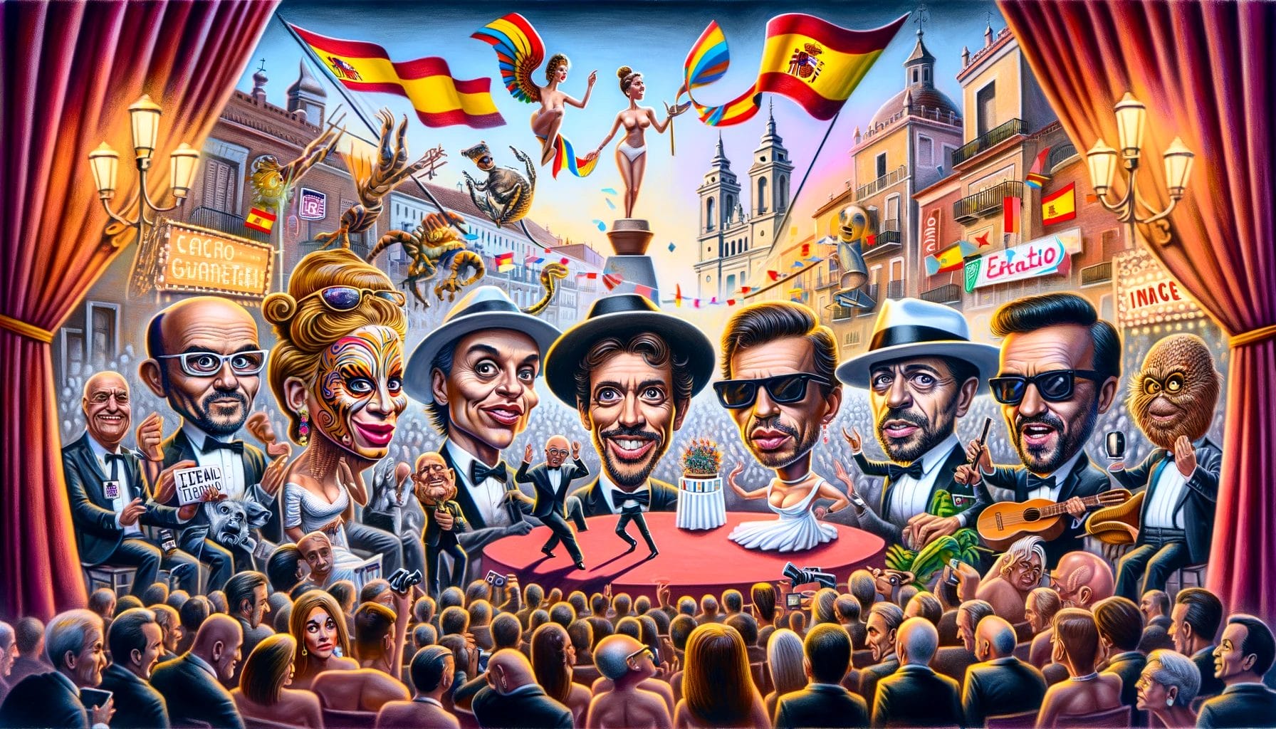 音楽と古いハリウッド映画の魅力にインスピレーションを得た、タキシードを着た人々のグループを描いた作品。